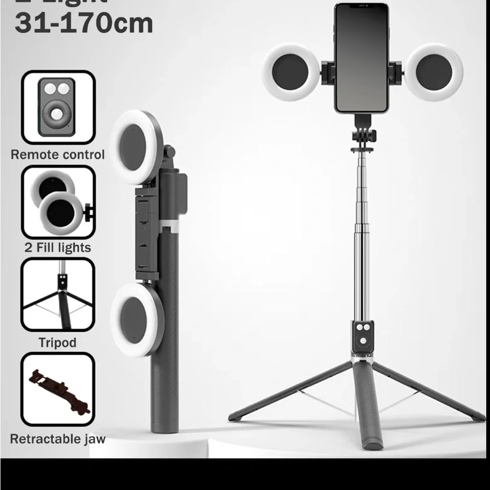 Adjustable Live Tripod with Dual Fill Lights and remote
